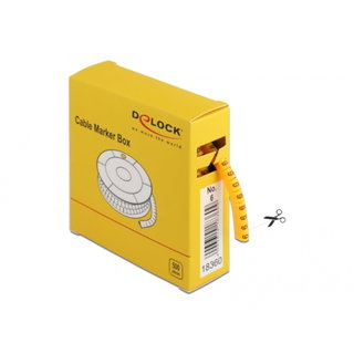 Scatola segnacavo giallo 500 pezzi numero 6 - Delock ISWT-MARK-6-500