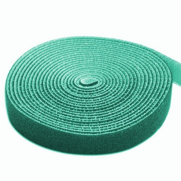 Rotolo di Feltro Adesivo Gestione cavi Lunghezza 4m Larghezza 16mm Verde - Techly ISWT-ROLL-164GREETY