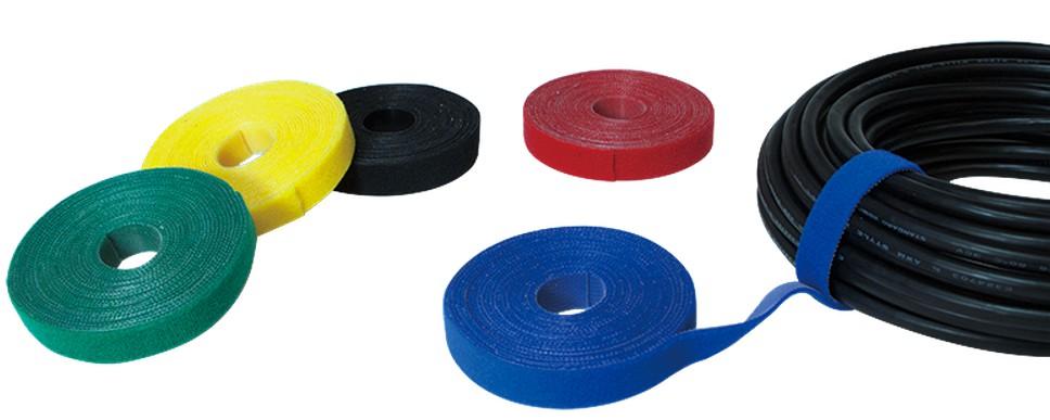 Rotolo di Feltro Adesivo Gestione cavi Lunghezza 4m Larghezza 16mm Rosso - Techly ISWT-ROLL-164RETY