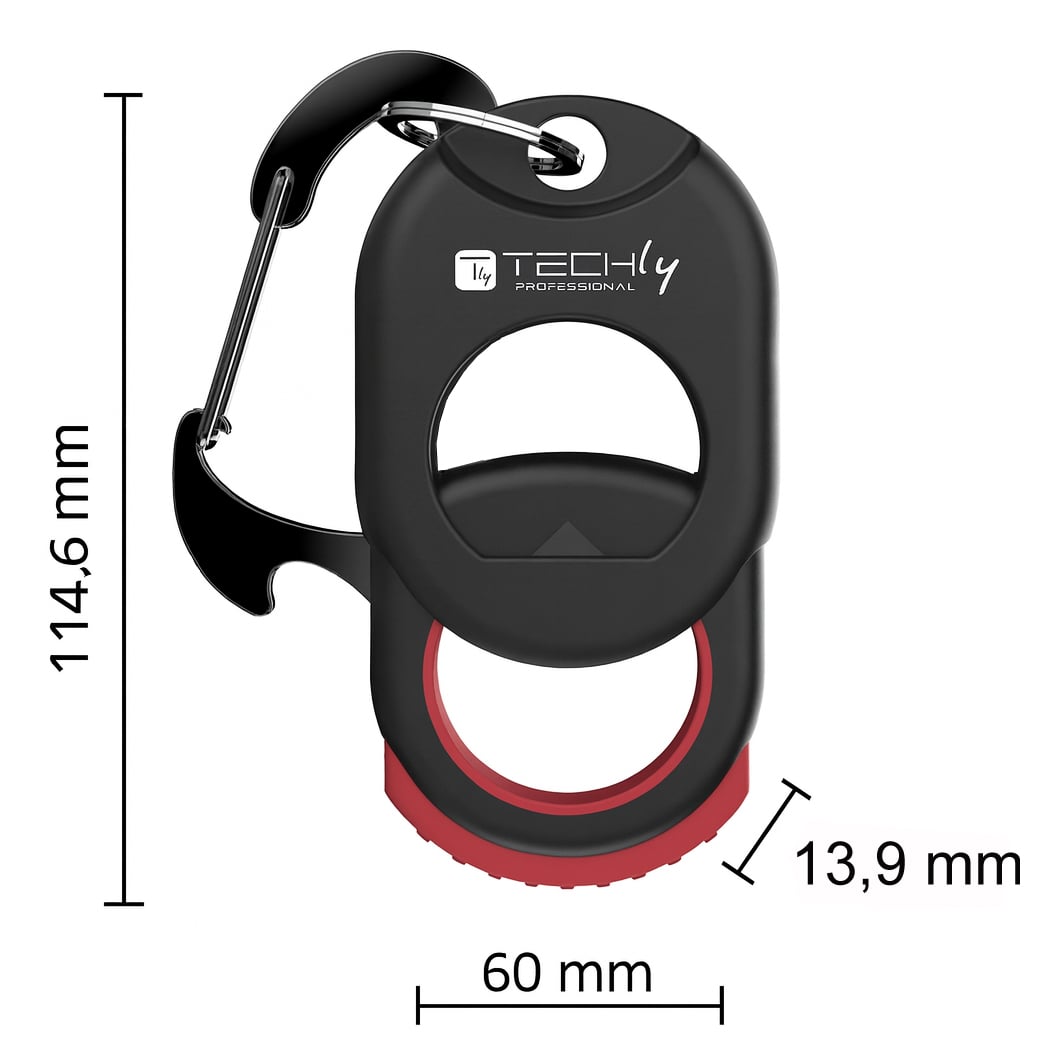 Accessorio Porta Fascette Multiuso con Moschettone - Techly Professional ISWT-TIE-HOLDER
