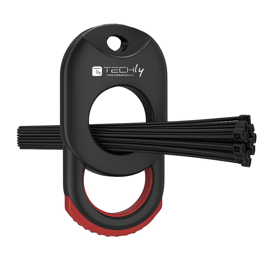 Accessorio Porta Fascette Multiuso con Moschettone - Techly Professional ISWT-TIE-HOLDER