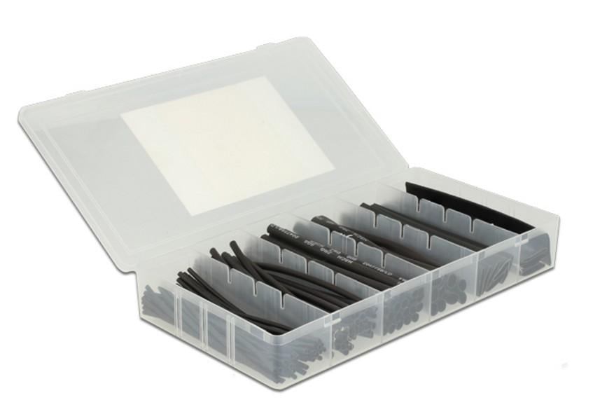 Kit 100 Tubi Guaina Termorestringente Nero per Isolamento Cavi - Delock ISWT-TUBE100-BK