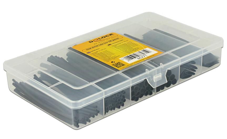Kit 100 Tubi Guaina Termorestringente Nero per Isolamento Cavi - Delock ISWT-TUBE100-BK