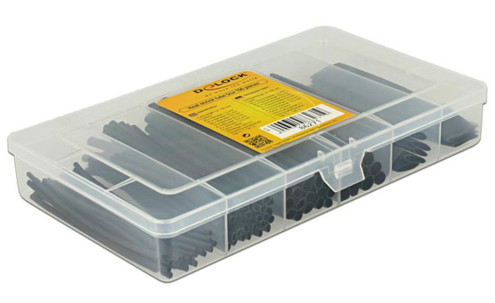 Kit 100 Black Thermostrict Tubes for Cables - Delock ISWT-TUBE 100 -BK