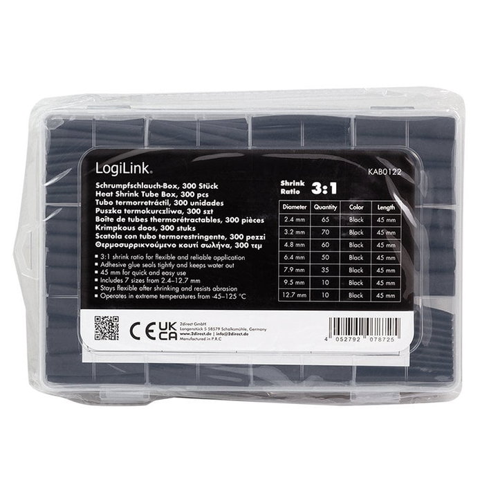 Set 300 Black Pipes Thermal Insulation Coat Cables - Logilink ISWT-TUBE 345 -BK
