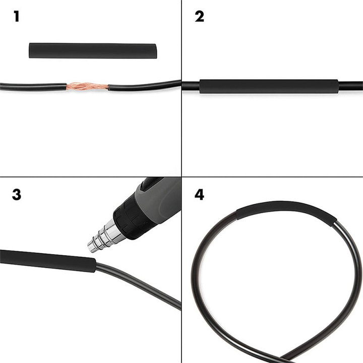 Set 300 Black Pipes Thermal Insulation Coat Cables - Logilink ISWT-TUBE 345 -BK