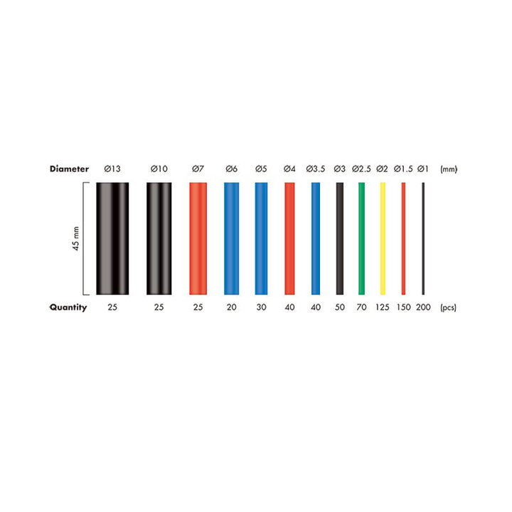 Set 800 Colored Pipes Thermal Insulation Coat Cables - Logilink ISWT-TUBE 845 -BK
