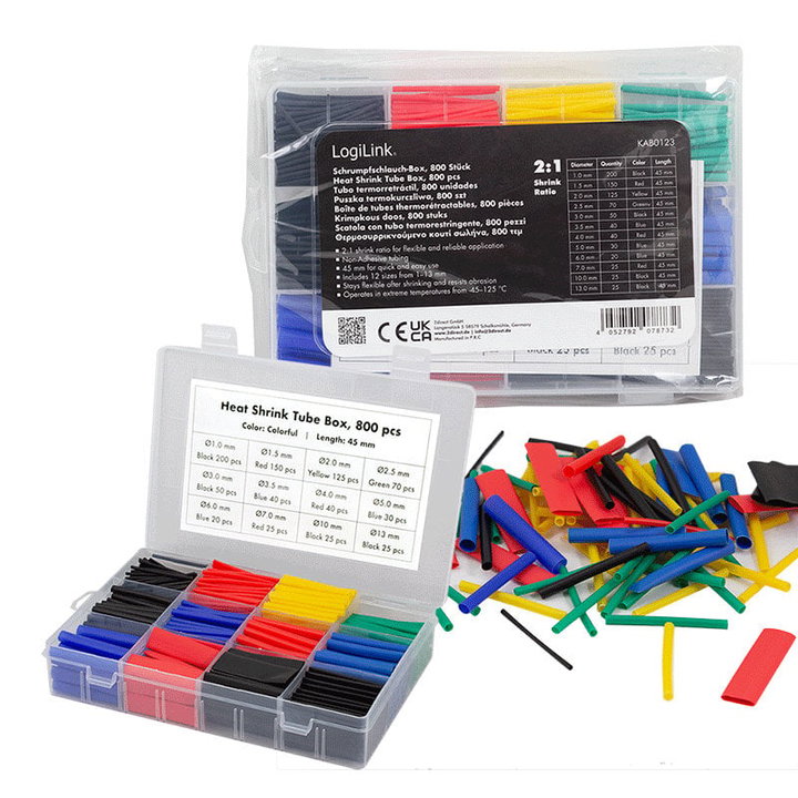 Set 800 Colored Pipes Thermal Insulation Coat Cables - Logilink ISWT-TUBE 845 -BK