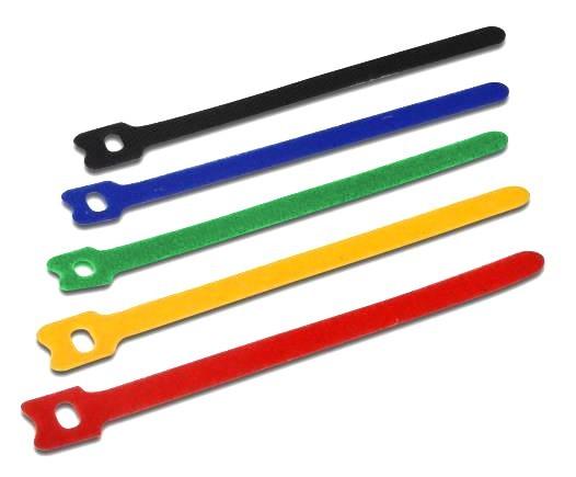 Fascette Fermacavo Multicolor in Feltro Adesivo Set da 10pz - Techly ISWT-VEL10-COLT