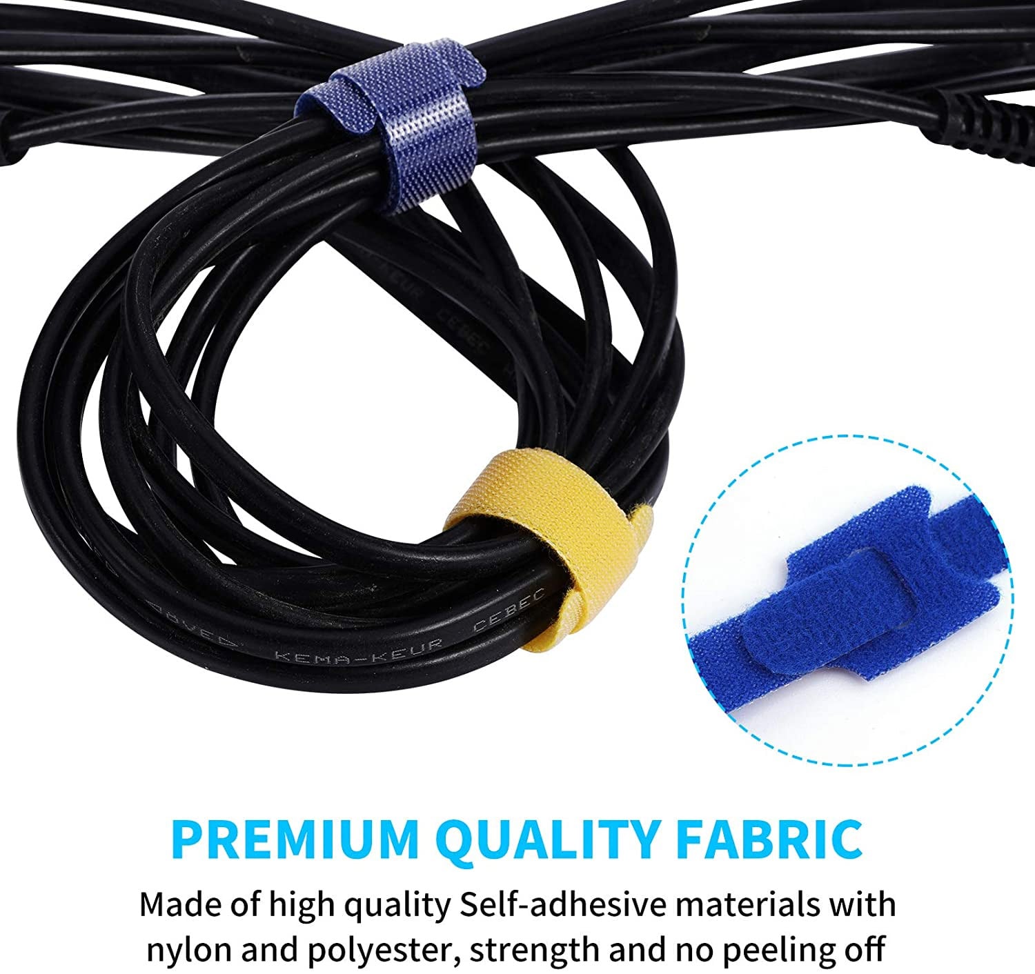 Fascette Fermacavo Multicolor in Feltro Adesivo Set da 10pz - Techly ISWT-VEL10-COLT