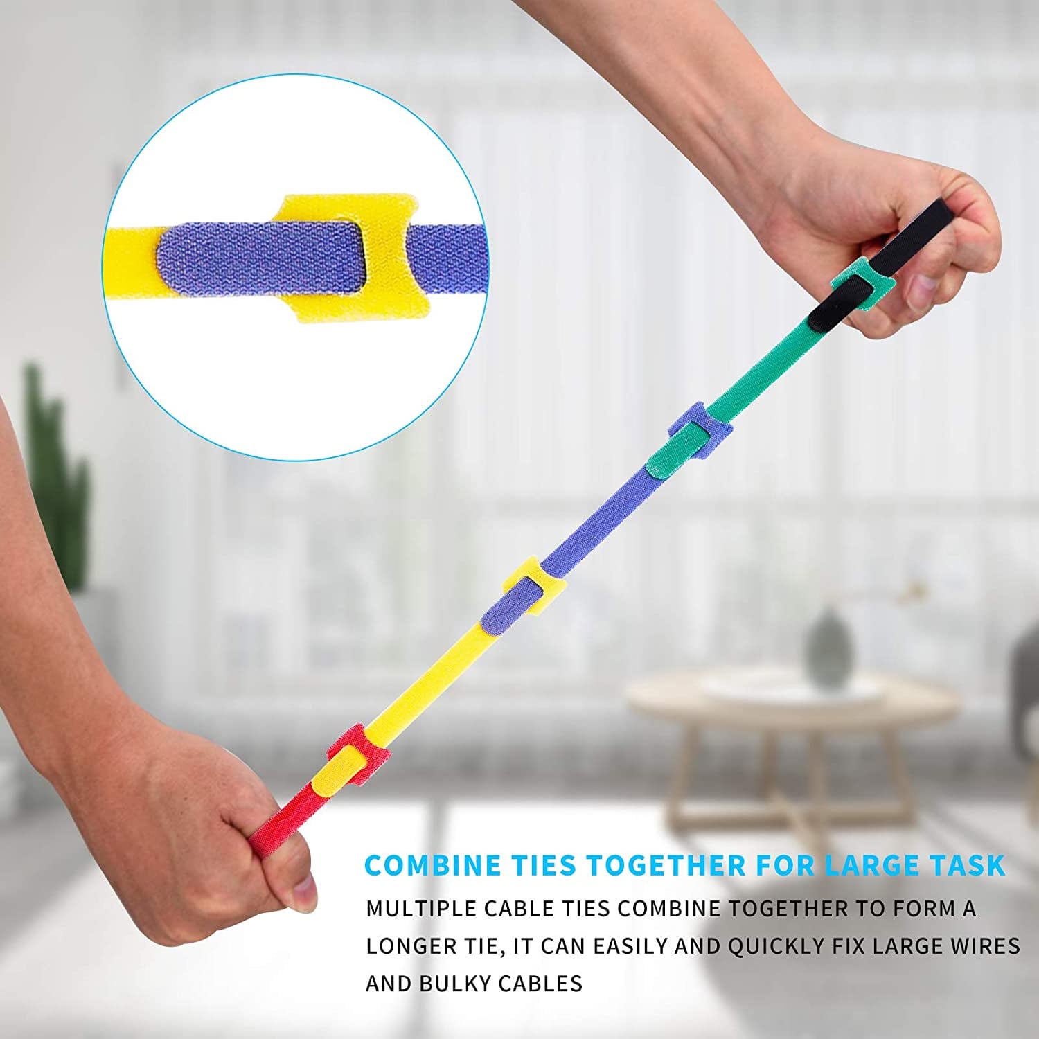 Fascette Fermacavo Multicolor in Feltro Adesivo Set da 10pz - Techly ISWT-VEL10-COLT
