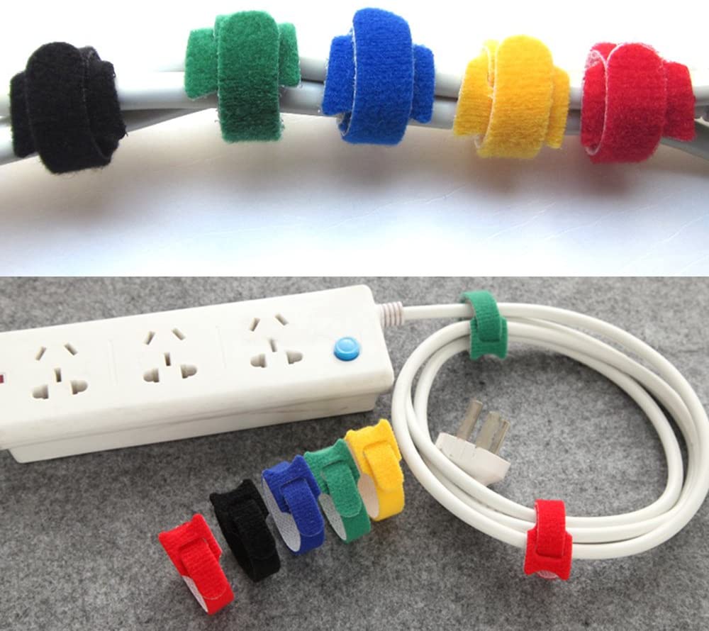Fascette Fermacavo Multicolor in Feltro Adesivo Set da 10pz - Techly ISWT-VEL10-COLT