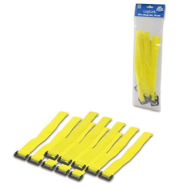 Fascette Fermacavo Gialle in Velcro Set da 10 pz - Logilink ISWT-VEL10-YE