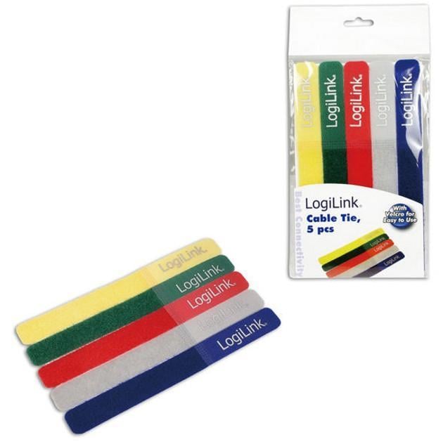 Fascette Fermacavo Colorate in Velcro Set da 5 pz - Logilink ISWT-VEL5