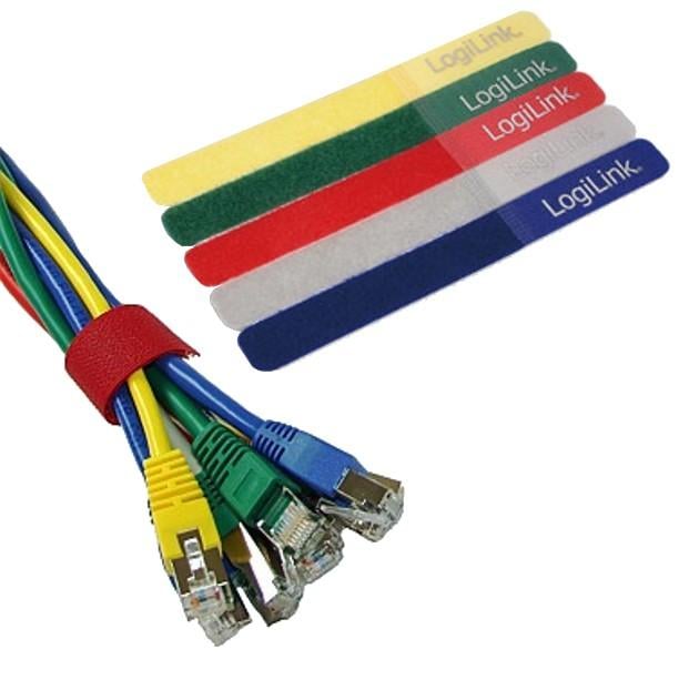 Fascette Fermacavo Colorate in Velcro Set da 5 pz - Logilink ISWT-VEL5