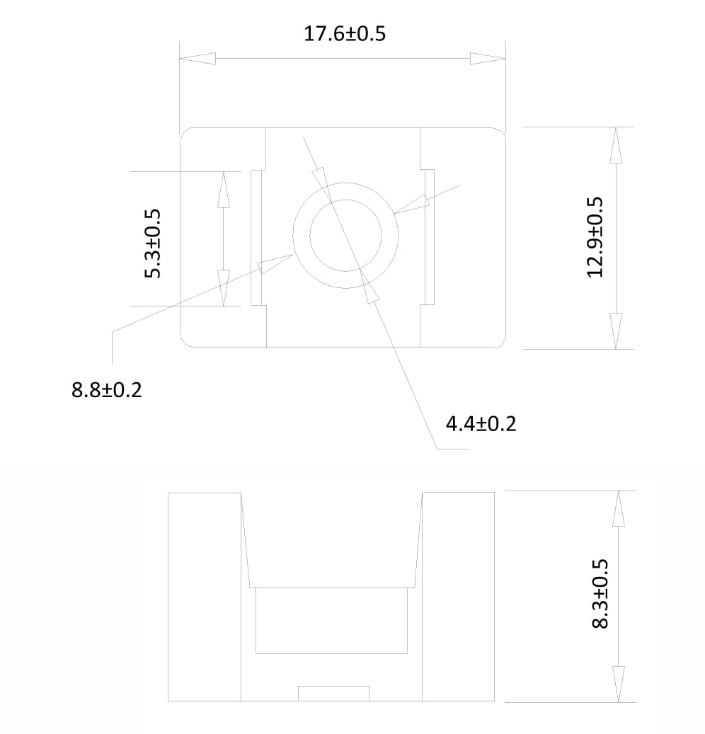 Base a Sella 17.6x12.9x8.3 mm per Fascette 100 Pz Beige - Techly ISWTS-2402
