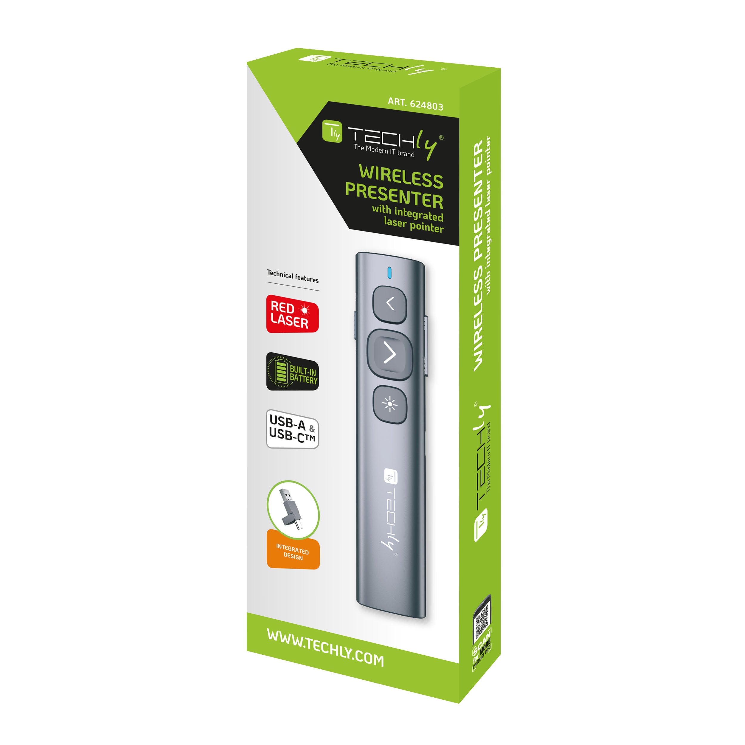 Laser Wireless Pointer Remote Control Powerpoint Presentations - Techly ITC-LASER 95 PR