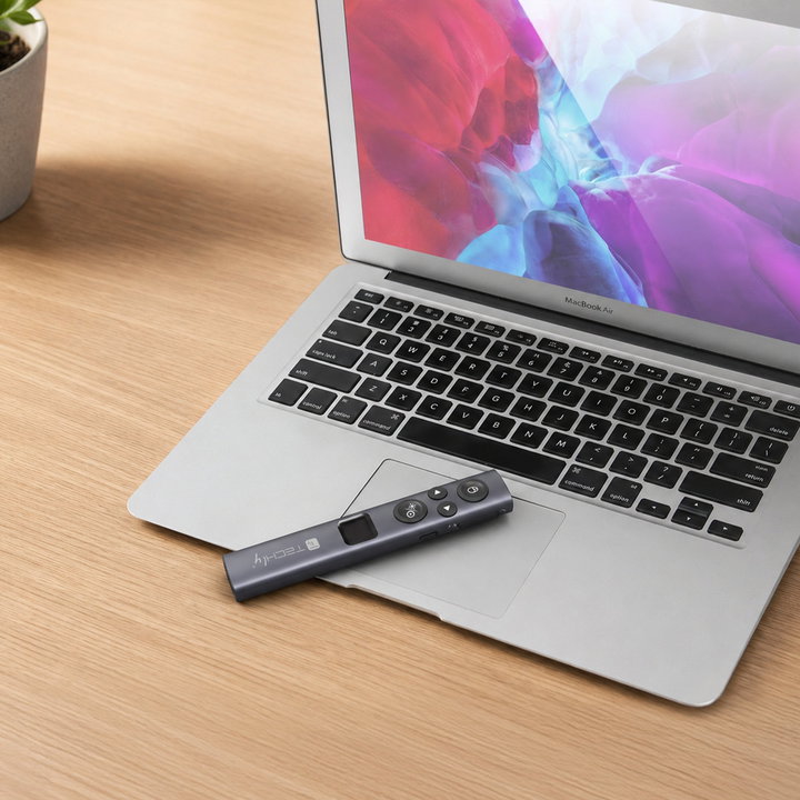 Puntatore Laser Wireless Telecomando Presentazioni Powerpoint con Schermo LCD - Techly ITC-LASER96BG