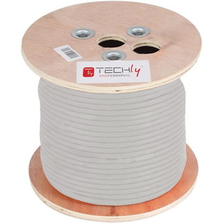 Matassa S/FTP Cavo Cat6A Rame 305m PIMF Flessibile Grigio - Techly Professional ITP-C6A-FLS305