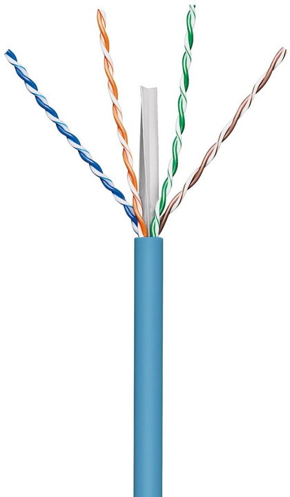 Matassa Cat6A U/UTP Rame 305m LSZH Rigido Blu - Techly Professional ITP-C6A-RIS305UBT
