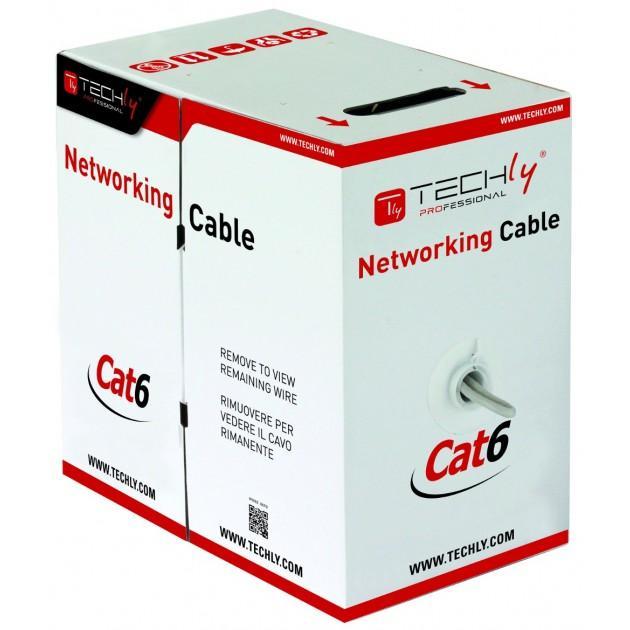 Matassa U/UTP Cavo Cat6 Rame 305m Flessibile Grigio - Techly Professional ITP-C6U-FL