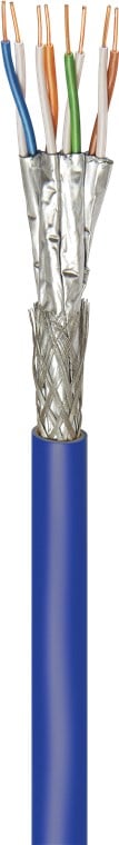 Matassa S/FTP Cavo Cat7A+ Rame 100m Rigido PIMF B2ca Blu - Goobay ITP10-PIMF-0100B