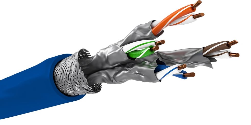 Bobina S/FTP Cavo Cat7A+ Rame 500m Rigido PIMF B2ca Blu - Goobay ITP10-PIMF-0500B