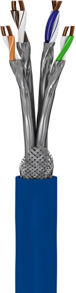 Bobina S/FTP Cavo Cat7A+ Rame 500m Rigido PIMF B2ca Blu - Goobay ITP10-PIMF-0500B
