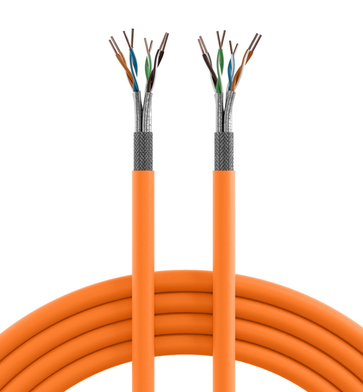 Matassa S/FTP, 4 coppie, Cavo Cat7 Rame 100m Rigido PIMF Arancione - ITP5-PIMF-0100