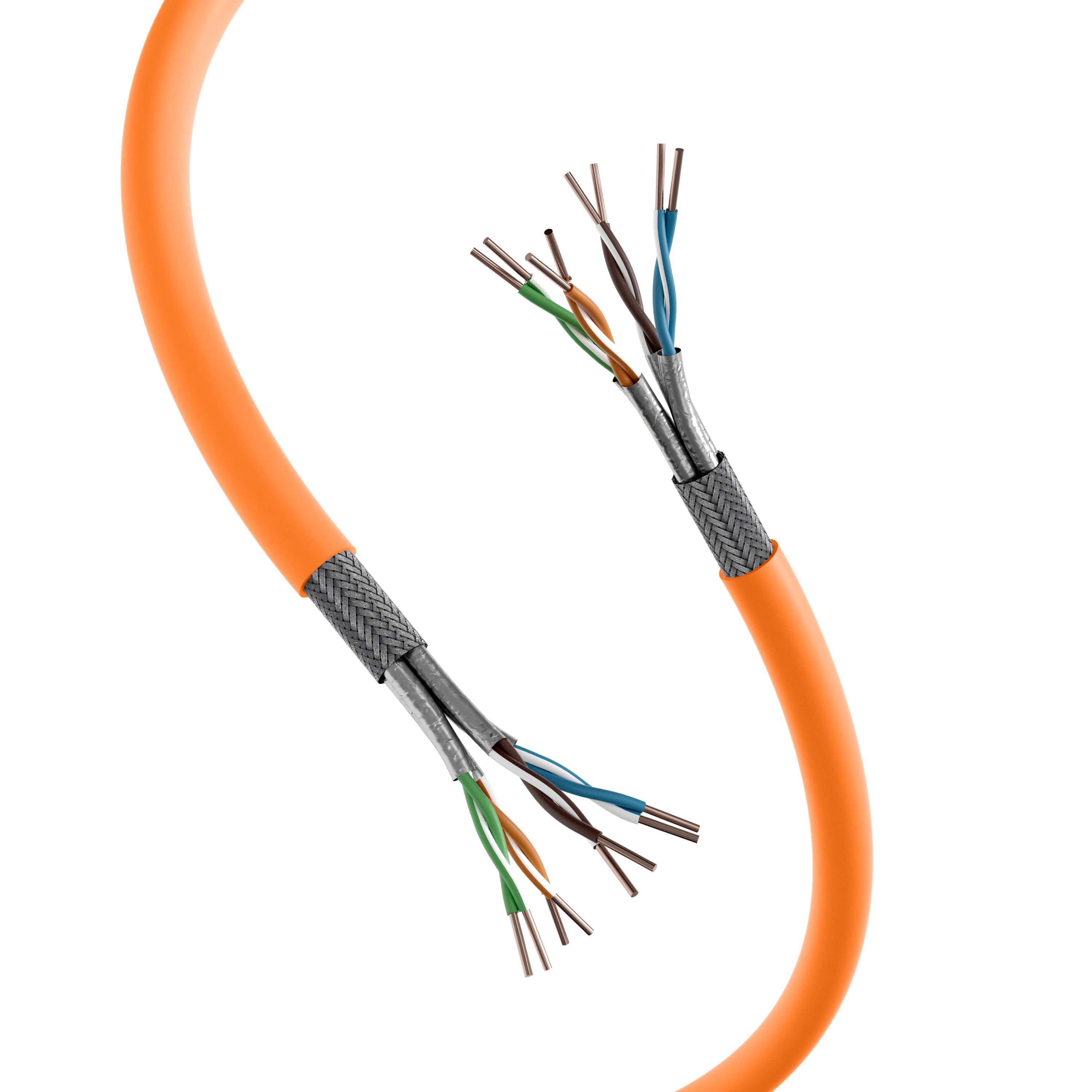 Matassa S/FTP, 4 coppie, Cavo Cat7 Rame 100m Rigido PIMF Arancione - ITP5-PIMF-0100