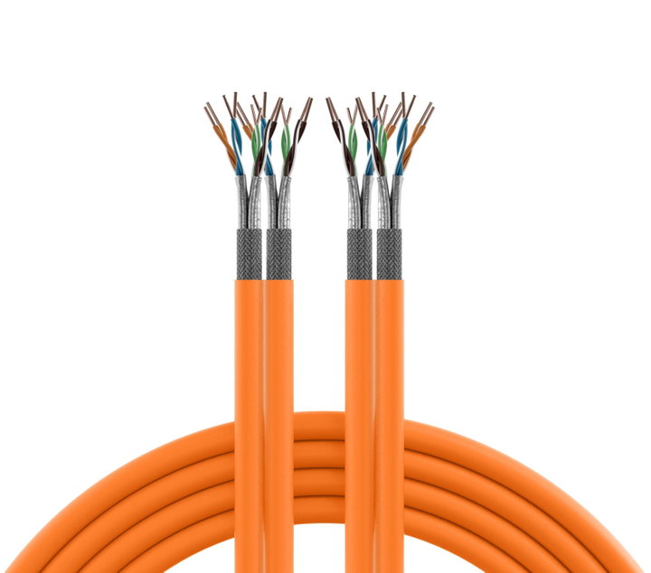 Matassa S/FTP Cat7 Rame 1000MHz Duplex Eca 100m Rigido Arancione - ITP5-PIMF-0100DX