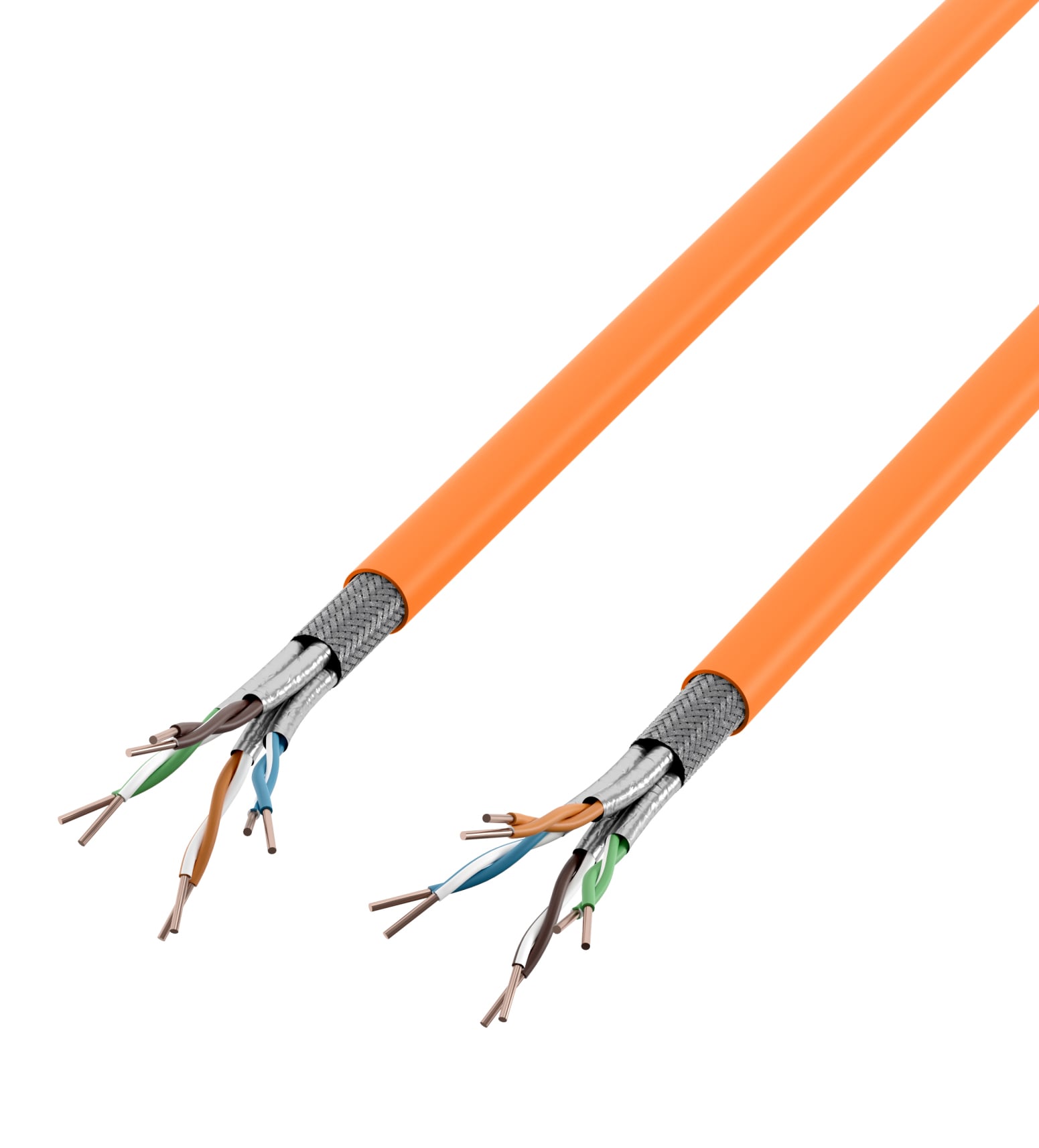 Bobina S/FTP, 4 coppie, Cavo Cat7 1000 MHz Rame 500m Rigido Arancione - ITP5-PIMF-0500
