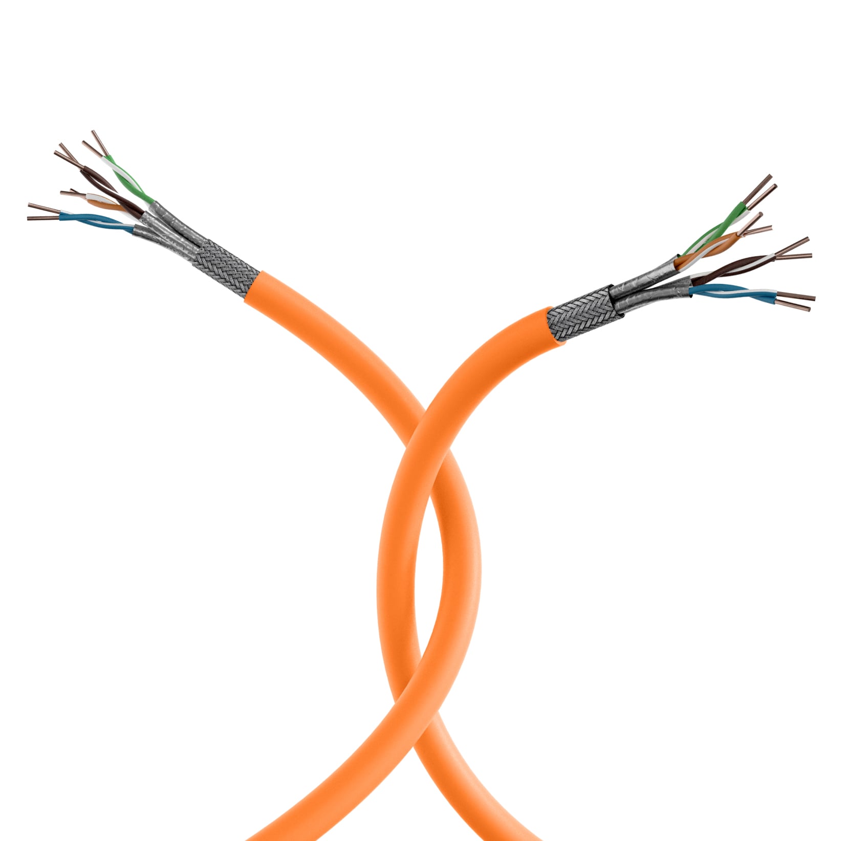 Bobina S/FTP, 4 coppie, Cavo Cat7 1000 MHz Rame 500m Rigido Arancione - ITP5-PIMF-0500