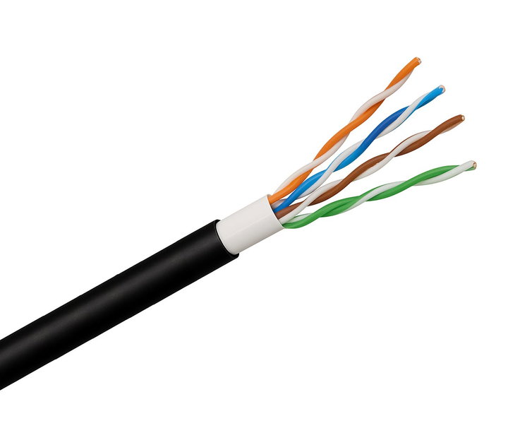 Cable Cat 5 E Rigid U/UTP Double PVC+PE sheath in Matassa 500 m Black - Cavel ITP 5 U- 500 - 2 G