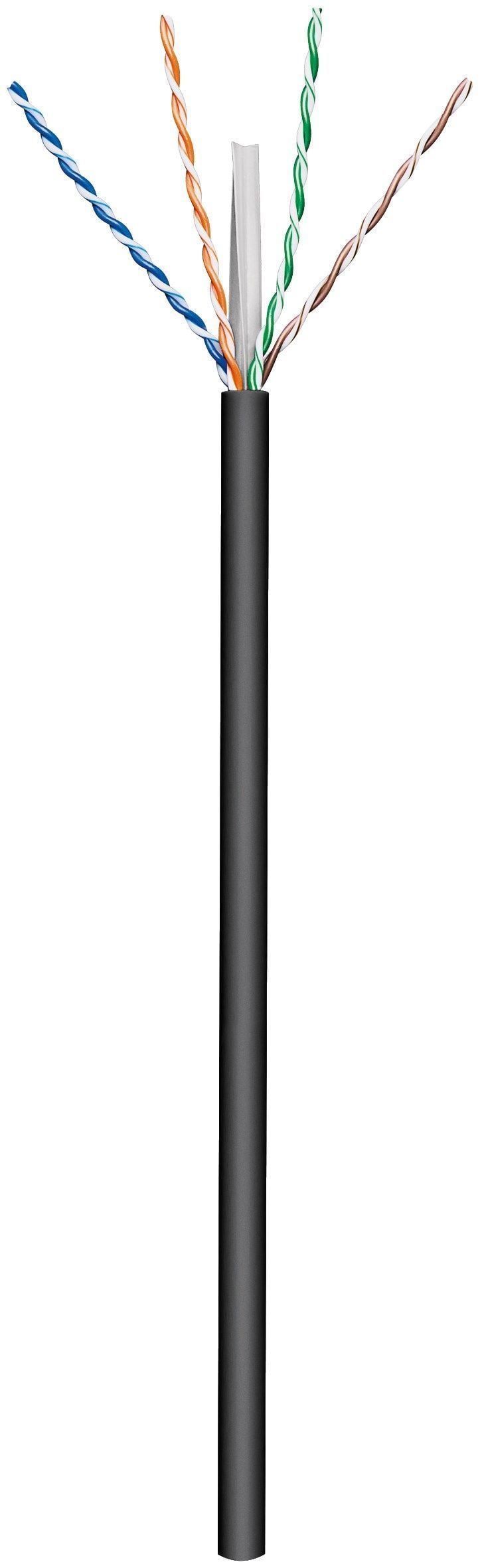 Matassa Cavo U/UTP Cat6 Rame 100m Rigido Nero per esterno - Goobay ITP6-CU-0100-GYO
