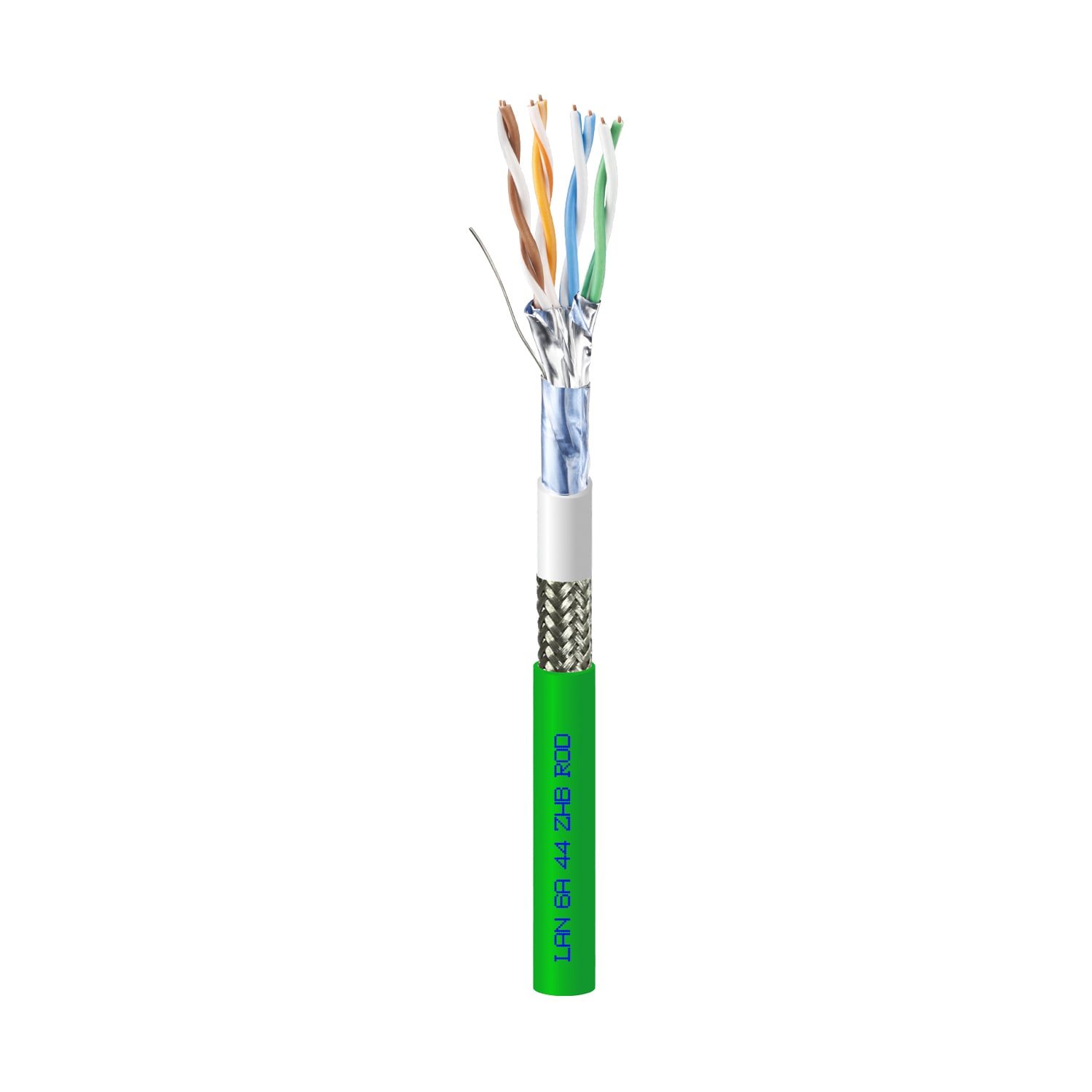 Cat cable 6 A Rigido F/FTP LSZH Armed in Matassa 100 m Green - Cavel ITP 6 AF- 100 LZ-ARM