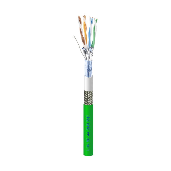 Cat cable 6 A Rigido F/FTP LSZH Armed in Matassa 100 m Green - Cavel ITP 6 AF- 100 LZ-ARM