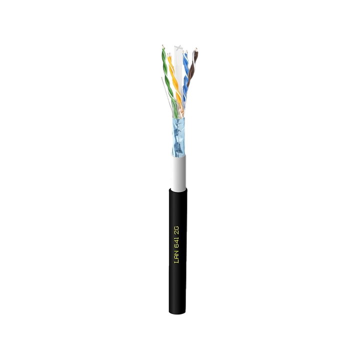 Cable Cat 6 Hard F/UTP Double PVC+PE sheath in Matassa 200 m Black - Cavel ITP 6 F- 200 - 2 G