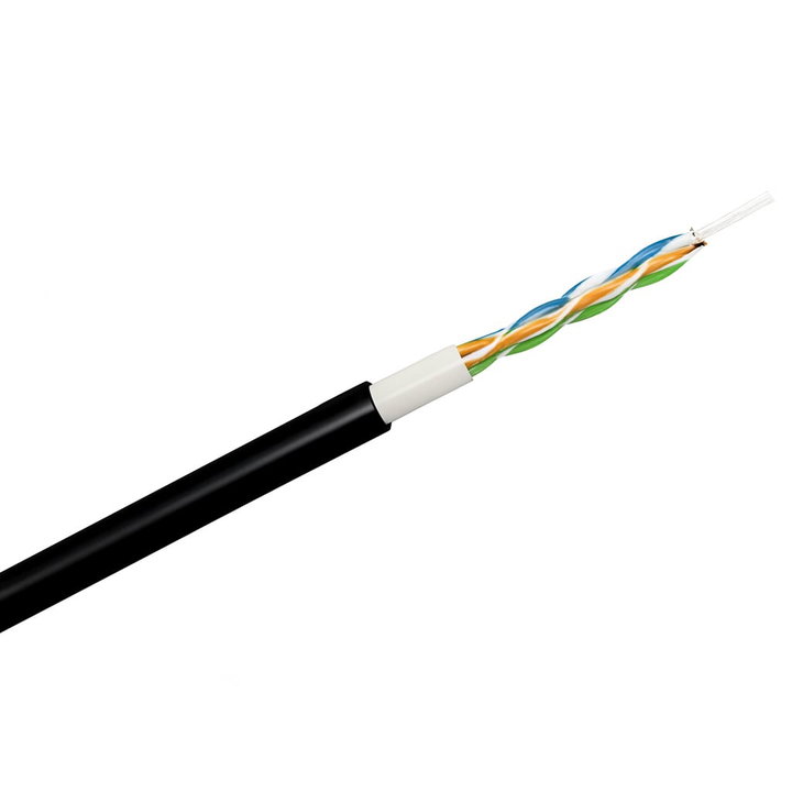 Cavo Cat6 Rigido U/UTP Doppia Guaina PVC+PE in Matassa 500m Nero - Cavel ITP6U-500-2G
