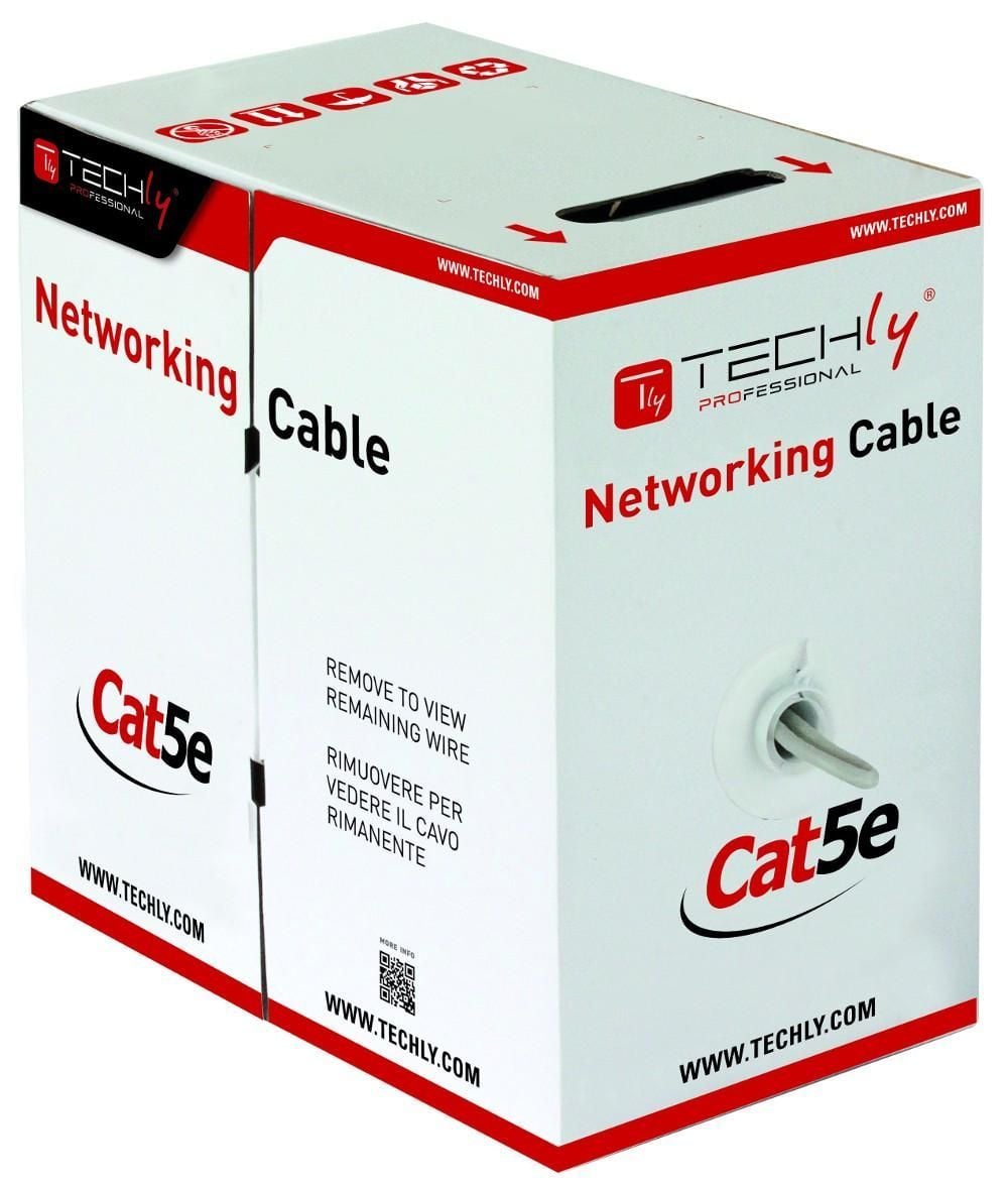 Matassa U/UTP 4 pairs Cat 5 AND Copper 305 m Rigid Grey - Techly Professional ITP 7 -UTP-IC