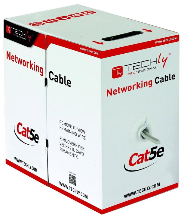 Matassa U/UTP 4 pairs Cat 5 AND Copper 305 m Rigid Grey - Techly Professional ITP 7 -UTP-IC