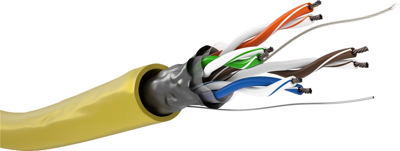 Matassa F/UTP Cavo Cat5E CCA 100m Flessibile Giallo - Goobay ITP8-FLS-0100YE