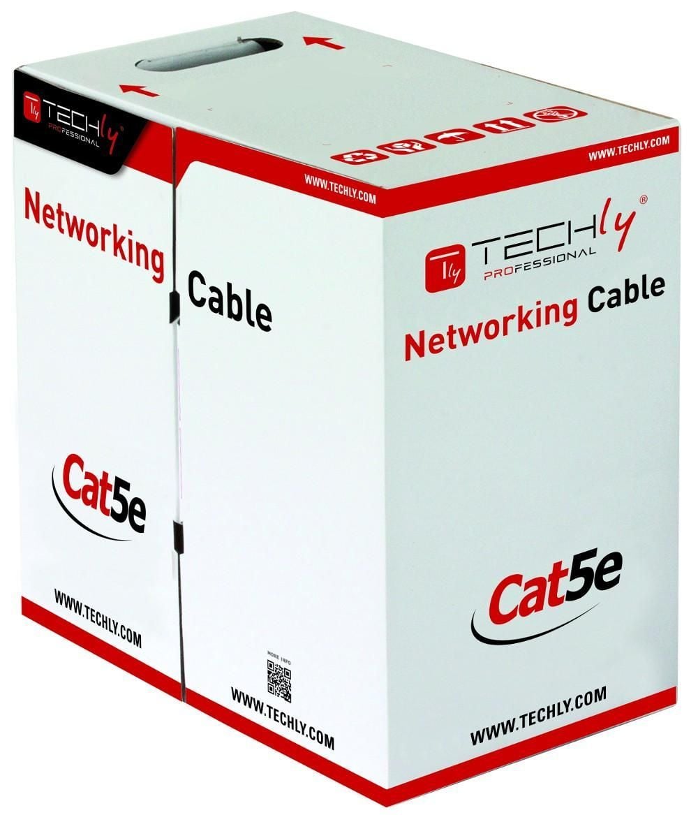 Matassa F/UTP Cavo Cat5E CCA 305m Flessibile Grigio - Techly Professional ITP8-FLS-0305