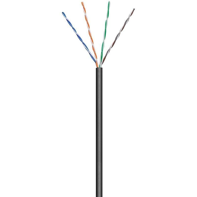 Matassa U/UTP Cavo Cat5E CCA 100m Flessibile da Esterno Nero - Goobay ITP8-FLU-0100LO