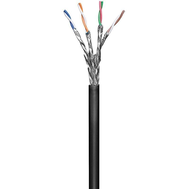 Matassa S/FTP Cavo Cat6 CCA 100m Flessibile da Esterno Nero - Techly Professional ITP9-FLS-0100LO