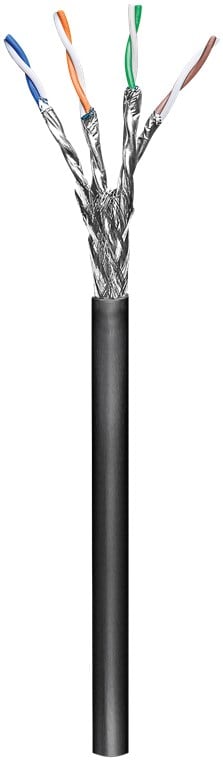 Matassa S/FTP Cavo Cat6 CCA per Esterni 100m Rigido Nero - Goobay ITP9-RIS-0100PE