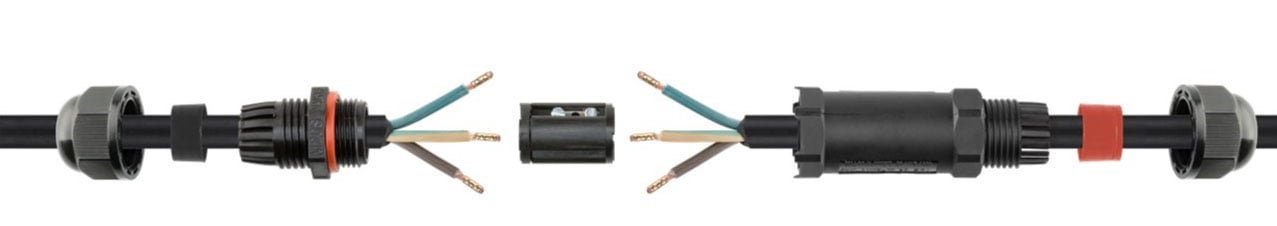 Connettore Elettrico Impermeabile per Cavo IP68 da Esterno Lunghezza 10 cm - Goobay IUPS-CONN10-IP68