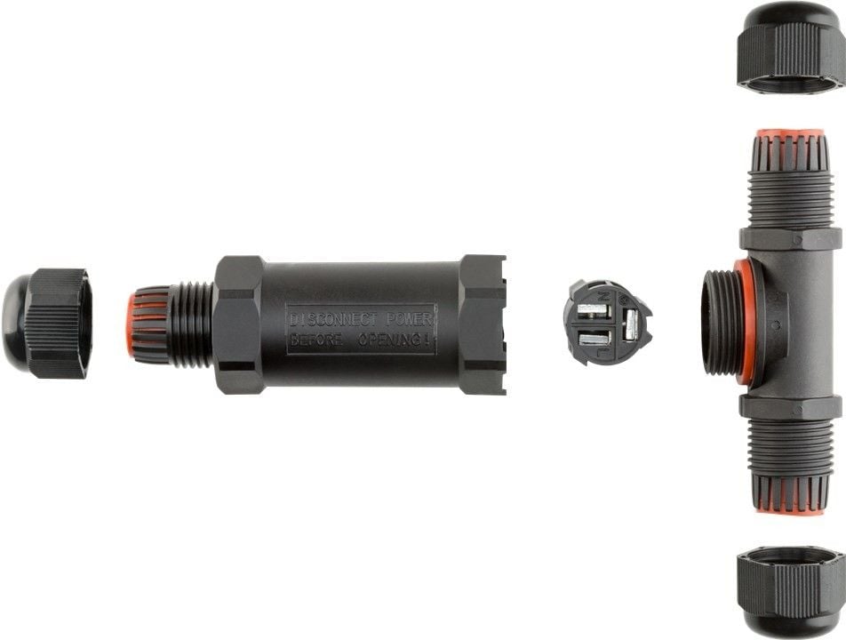 Raccordo di Connessione a T Impermeabile IP68 per Cavo Elettrico - Goobay IUPS-CONNT-IP68