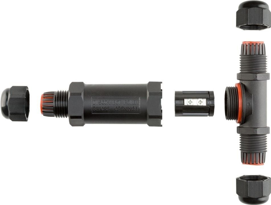 Raccordo di Connessione a T Impermeabile IP68 per Cavo Elettrico - Goobay IUPS-CONNT-IP68