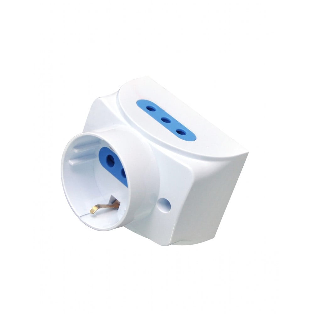 Presa da muro con 2 prese Italiane 2P+T e 1 Schuko 16A - Techly IUPS-PCP-1S2I10A